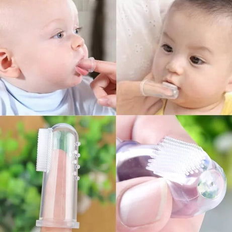 Baby Finger Tooth brush - Silicone Gum Massager and Teether Brush for Babies and Toddlers - Oshi.pk - Buy & Sell Online