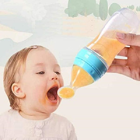 Baby Food Feeder Silicone Squeeze Feeding Spoon Bottle - Oshi.pk - Buy & Sell Online