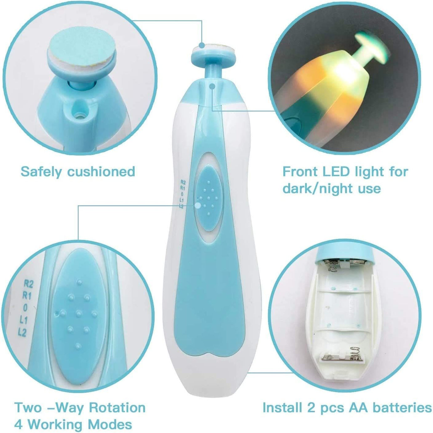 Baby Nail Clippers 6 in 1, Baby Nail Cutter Safe Electric Baby Nail Trimmer Kit, Baby Nail File Kit, With Heads, Newborn Toddler Toes and Fingernails - Oshi.pk - Buy & Sell Online