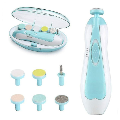 Baby Nail Clippers 6 In 1 Safe Electric Baby Nail Trimmer, Baby Nail File Kit, Additional Replacement Heads, Newborn Toddler Toes - Oshi.pk - Buy & Sell Online