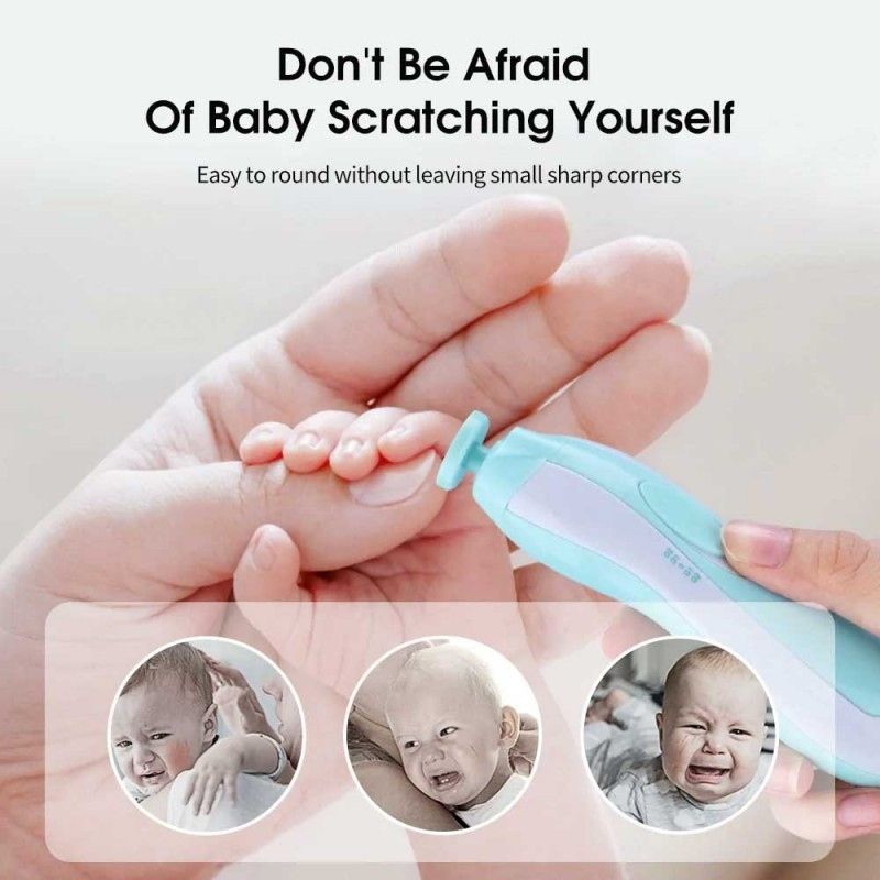 Baby Nail Clippers 6 In 1 Safe Electric Baby Nail Trimmer, Baby Nail File Kit, Additional Replacement Heads, Newborn Toddler Toes - Oshi.pk - Buy & Sell Online