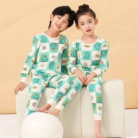 Baby Or Baba Off White Crocodile Printed Full Sleeves T-shirt With Printed Pajama Night Suit for Kids (1 Pcs) - Oshi.pk - Buy & Sell Online