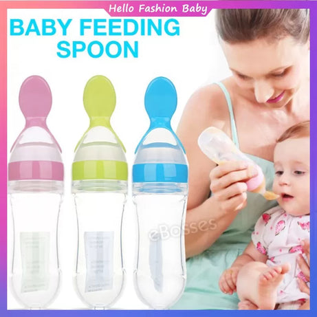 Baby Spoon Feeder-Feeder with Spoon-Silicone Spoon Feeder-Baby Silicon Spoon Feeder-Spoon bottle Feeder-Spoon Feeder Silicon - Oshi.pk - Buy & Sell Online