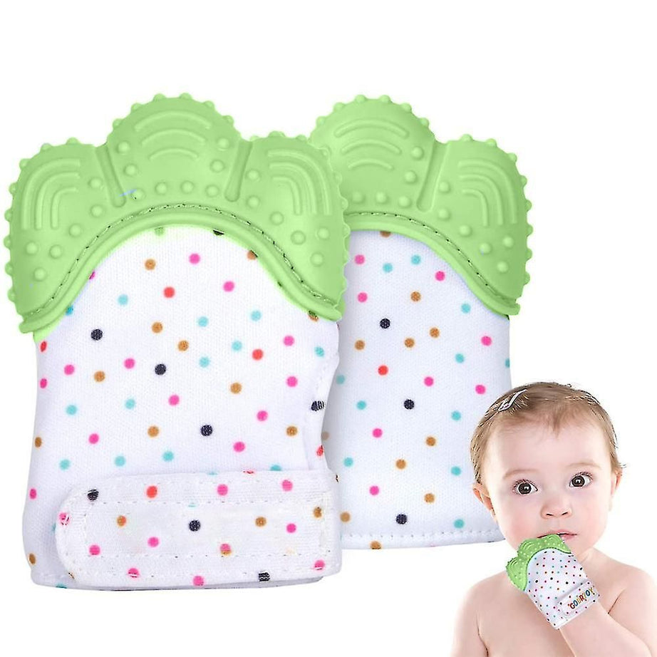 1Pc Baby Teething Mitten Glove, Soothing Pain Soft Food-grade Silicone Teether Handy Teething Mitt Toy