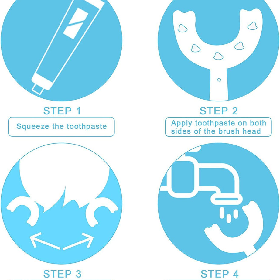 Pack 2 Baby Toothbrush For 5-10 Years Toddlers Teeth Cleaning Brush Kids U Shaped Tooth brush For Children Mouth Oral Cleaning Brush Toothbrushes - Oshi.pk - Buy & Sell Online