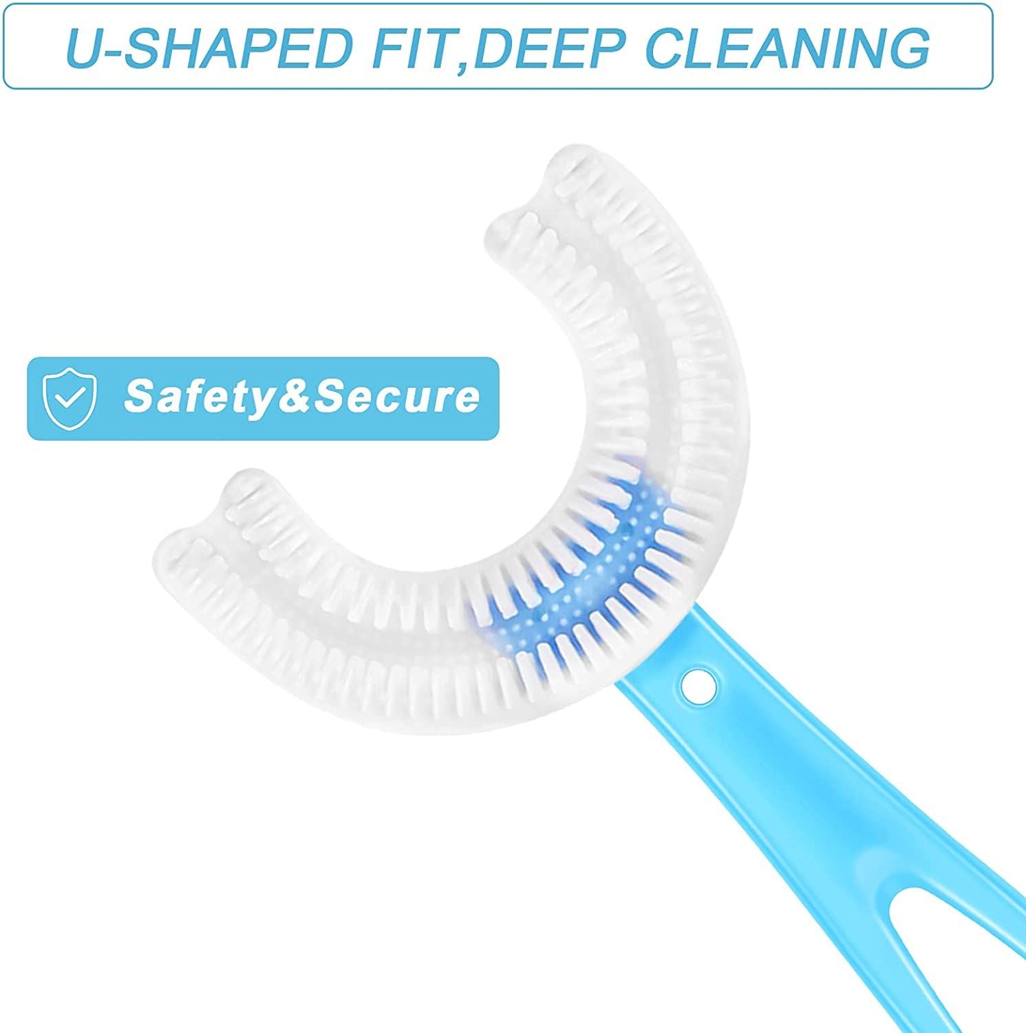 Pack 2 Baby Toothbrush For 5-10 Years Toddlers Teeth Cleaning Brush Kids U Shaped Tooth brush For Children Mouth Oral Cleaning Brush Toothbrushes - Oshi.pk - Buy & Sell Online