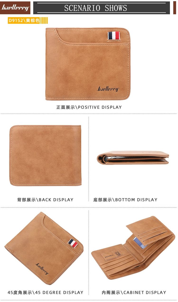 Baellerry Multi Functional Fashion Minimalist Multi Card Position Short Zipper Pu Leather Man Wallets - Oshi.pk - Buy & Sell Online