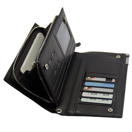 Baellerry PU Leather Men Wallets Purse Long Male Clutch Bifold Zipper Wallet Money Bag