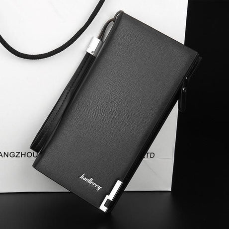 Baellerry PU Leather Men Wallets Purse Long Male Clutch Bifold Zipper Wallet Money Bag