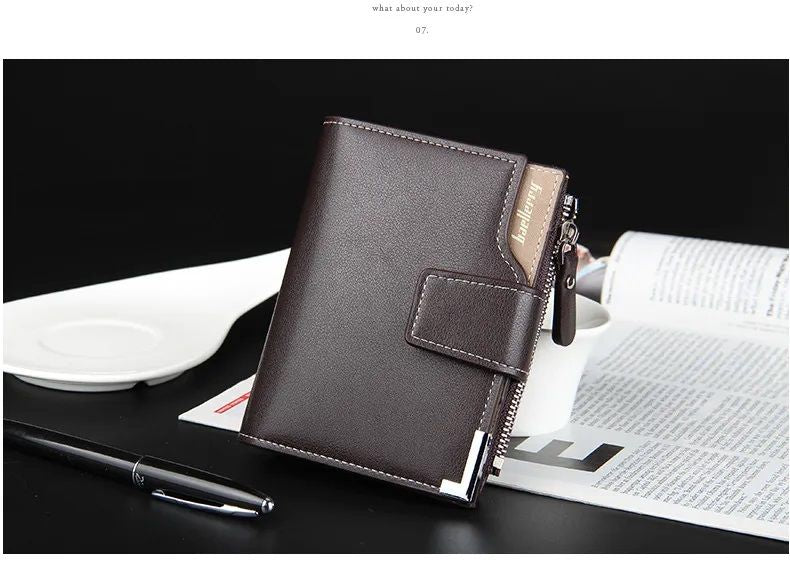 Baellerry Short Luxury Men Wallets Zipper Coin Pocket Card Holder Male Wallet - Oshi.pk - Buy & Sell Online