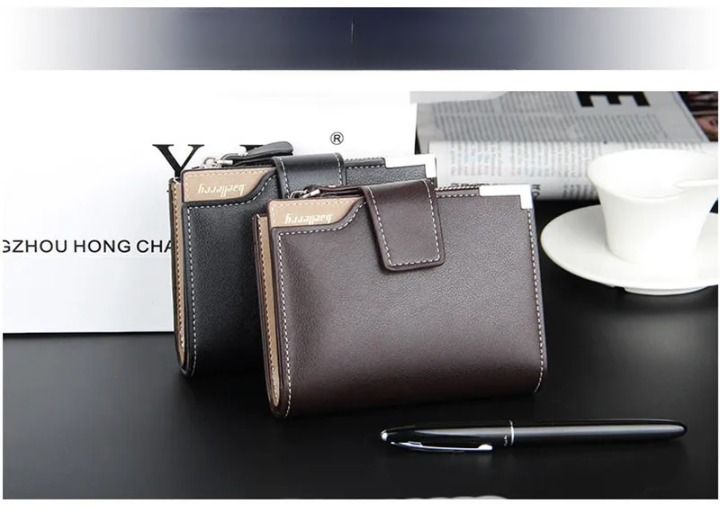 Baellerry Short Luxury Men Wallets Zipper Coin Pocket Card Holder Male Wallet - Oshi.pk - Buy & Sell Online