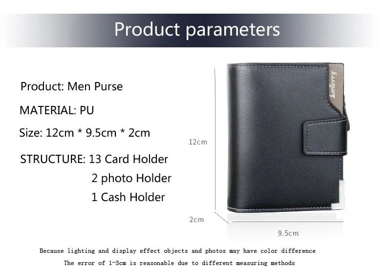 Baellerry Short Luxury Men Wallets Zipper Coin Pocket Card Holder Male Wallet - Oshi.pk - Buy & Sell Online