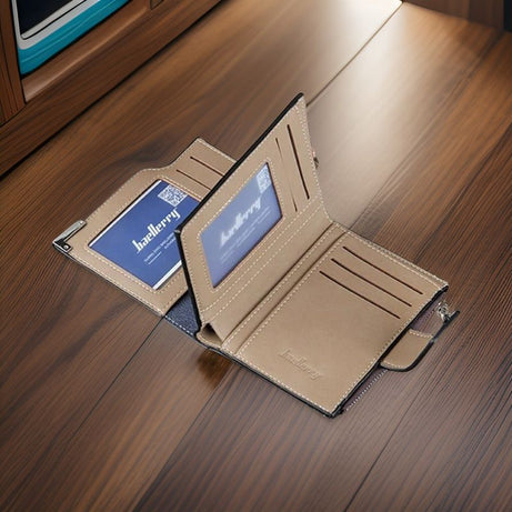 Baellerry Short Luxury Men Wallets Zipper Coin Pocket Card Holder Male Wallet Clutch Photo Holder Brand Man Purses Wallet - Oshi.pk - Buy & Sell Online