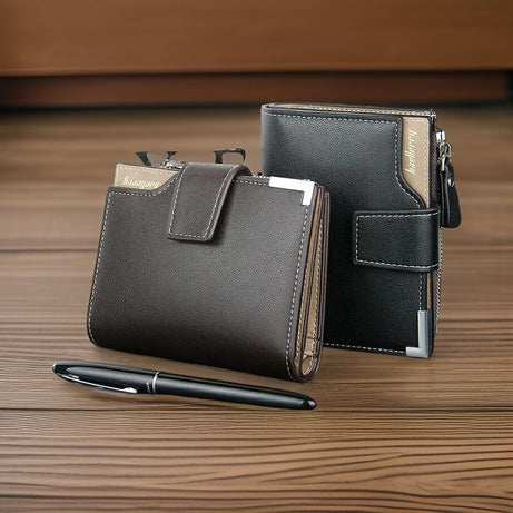 Baellerry Short Luxury Men Wallets Zipper Coin Pocket Card Holder Male Wallet Clutch Photo Holder Brand Man Purses Wallet - Oshi.pk - Buy & Sell Online