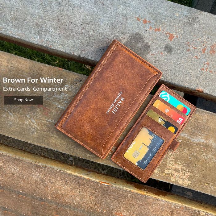 Balisi PU Leather Long Cardholder Wallet for men's - Oshi.pk - Buy & Sell Online