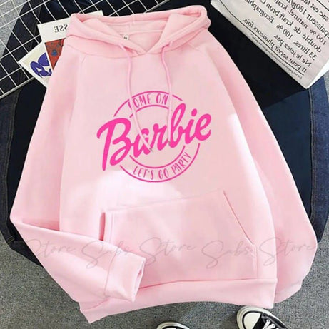 Barbie Printed Fleece Pull Over Hoodie For Women n Girls - Oshi.pk - Buy & Sell Online