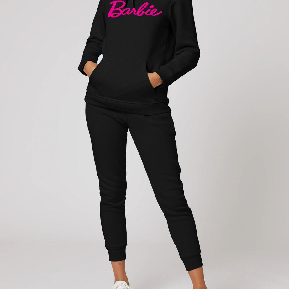 Barbie Printed Winter Tracksuit With Warm Fleece Hoodie and Trouser For Women - Oshi.pk - Buy & Sell Online