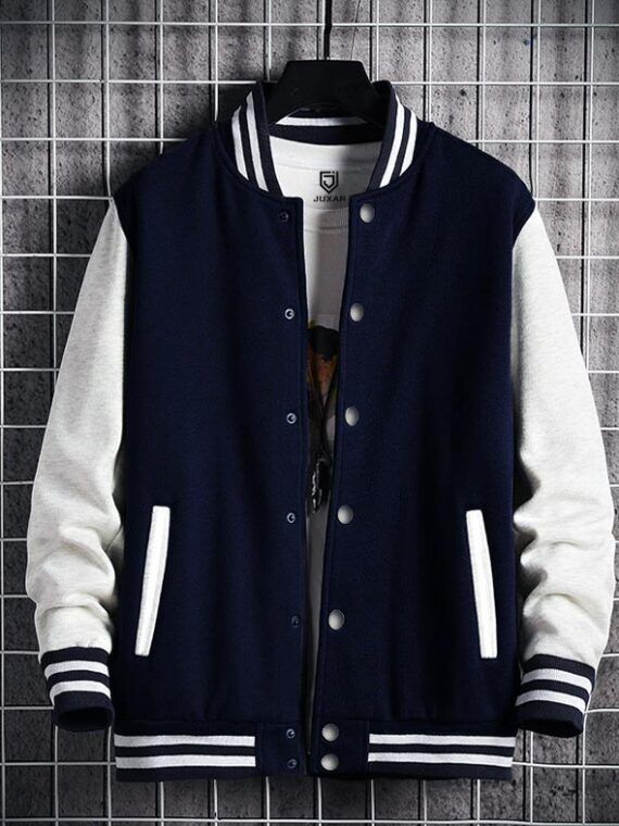 Baseball Contrast Varsity Coat Style Button Jacket For Men/Boys - Oshi.pk - Buy & Sell Online