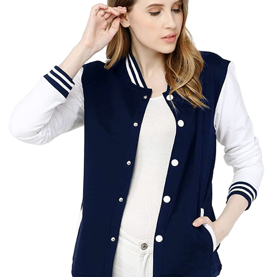 Baseball Contrast Varsity Coat Style Button Jacket For Women/Girls - Oshi.pk - Buy & Sell Online