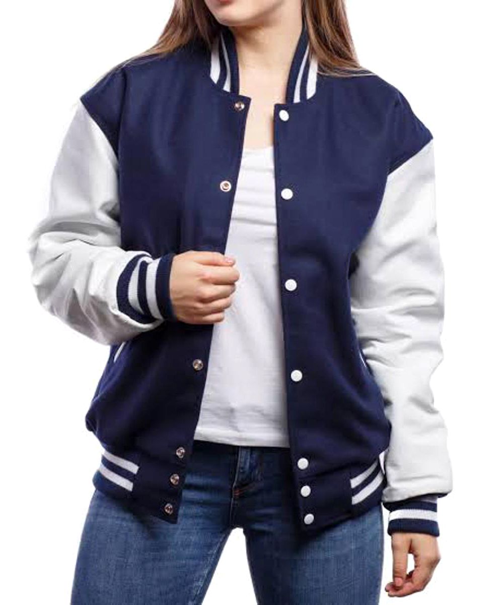 Baseball Contrast Varsity Coat Style Button Jacket For Women/Girls - Oshi.pk - Buy & Sell Online
