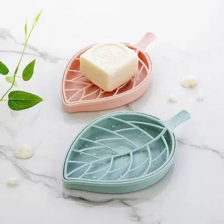 Bathroom Portable Double Layer Soap Box Cute Leaf Shaped Drain Travel Soap Holder - Oshi.pk - Buy & Sell Online