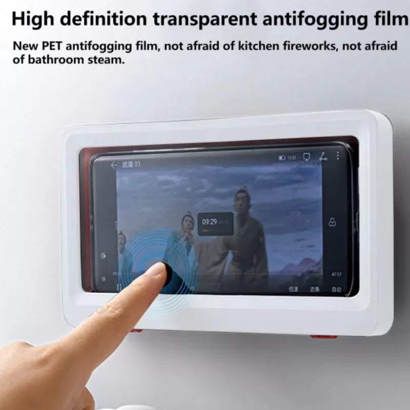 Bathroom Toilet Mobile Phone Holder Box Wall Mounted Soap Bracket 6.8 Inch Phone Storage Case Waterproof Shower Watching Holder Rain Proof Mobile Case - Oshi.pk - Buy & Sell Online