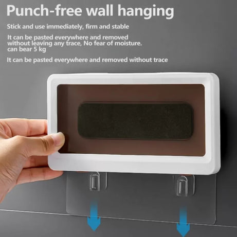 Bathroom Toilet Mobile Phone Holder Box Wall Mounted Soap Bracket 6.8 Inch Phone Storage Case Waterproof Shower Watching Holder Rain Proof Mobile Case - Oshi.pk - Buy & Sell Online
