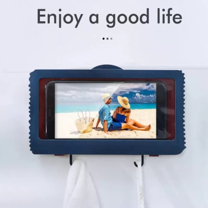 Bathroom Toilet Mobile Phone Holder Box Wall Mounted Soap Bracket 6.8 Inch Phone Storage Case Waterproof Shower Watching Holder Rain Proof Mobile Case - Oshi.pk - Buy & Sell Online