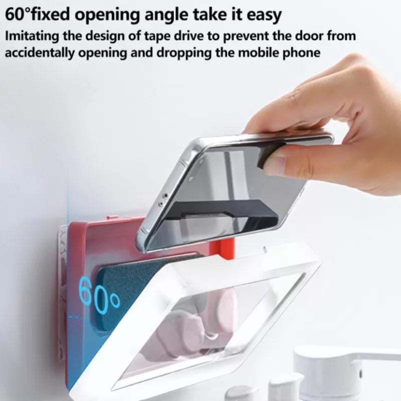 Bathroom Toilet Mobile Phone Holder Box Wall Mounted Soap Bracket 6.8 Inch Phone Storage Case Waterproof Shower Watching Holder Rain Proof Mobile Case - Oshi.pk - Buy & Sell Online