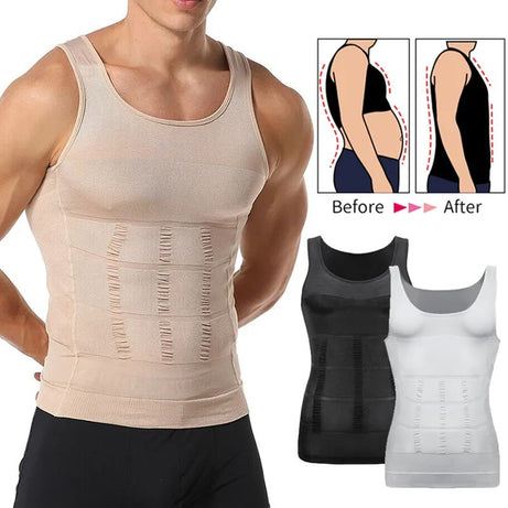 Be-In-Shape Slim N Lift Men Slimming Body Shaper Waist Trainer Vest Tummy Control Posture Shirt Back Correction Abdomen Tank Top Shapewear - Oshi.pk - Buy & Sell Online