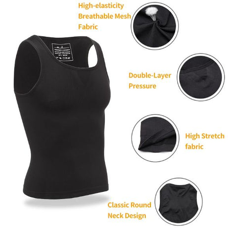 Be-In-Shape Slim N Lift Men Slimming Body Shaper Waist Trainer Vest Tummy Control Posture Shirt Back Correction Abdomen Tank Top Shapewear - Oshi.pk - Buy & Sell Online