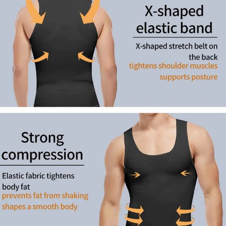Be-In-Shape Slim N Lift Men Slimming Body Shaper Waist Trainer Vest Tummy Control Posture Shirt Back Correction Abdomen Tank Top Shapewear - Oshi.pk - Buy & Sell Online