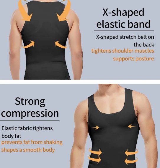 Be-In-Shape Slim N Lift Men Slimming Body Shaper Waist Trainer Vest Tummy Control Posture Shirt Back Correction Abdomen Tank Top Shapewear - Oshi.pk - Buy & Sell Online
