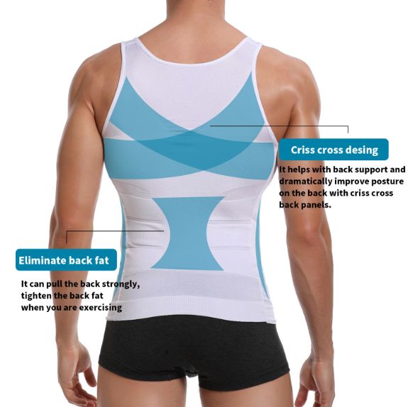 Be-In-Shape Slim N Lift Men Slimming Body Shaper Waist Trainer Vest Tummy Control Posture Shirt Back Correction Abdomen Tank Top Shapewear - Oshi.pk - Buy & Sell Online