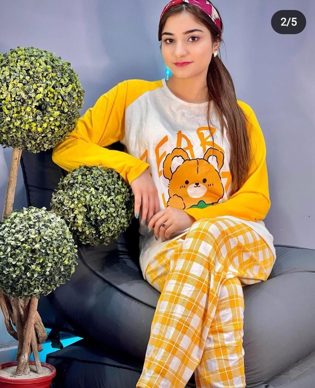 Bear Printed Shirt Trouser Night Dress For Her - Oshi.pk - Buy & Sell Online