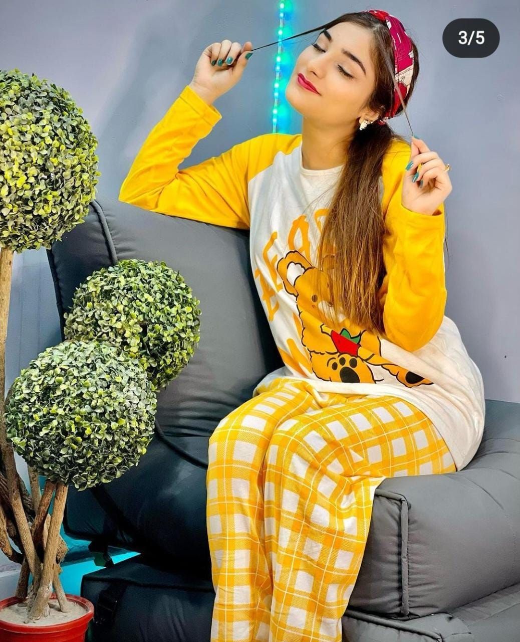 Bear Printed Shirt Trouser Night Dress For Her - Oshi.pk - Buy & Sell Online