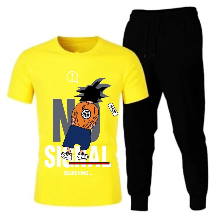 Tracksuit Signal Searching Summer T Shirt and Black Trouser Gym wear New track Men's Clothing Summer Breathable and comfortable - Oshi.pk - Buy & Sell Online