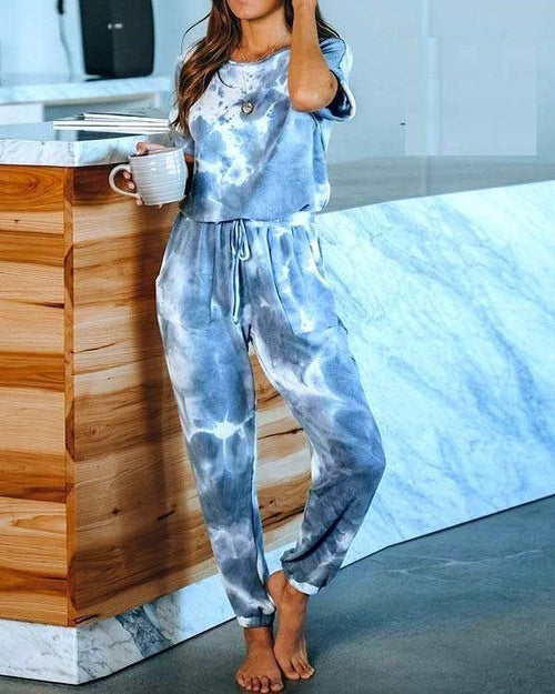 Tie Dye Casual Tshirt and Pajama Dream Wear PJ Suit For Her - Oshi.pk - Buy & Sell Online
