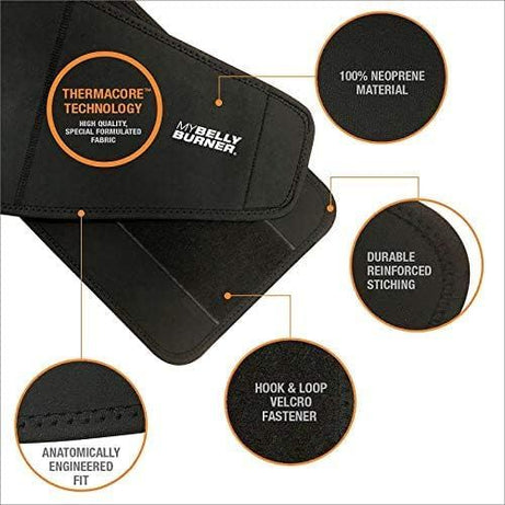 Belly Burner Weight Loss Belt, Black, One-Size Fits All - Oshi.pk - Buy & Sell Online