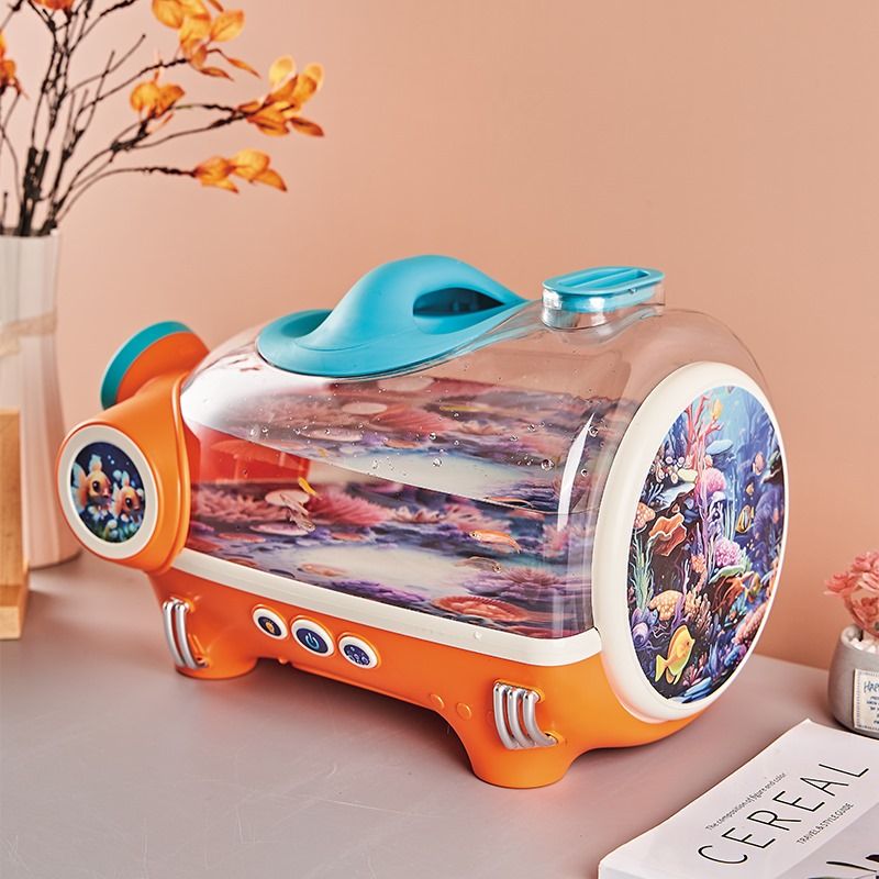 Bemay Toy 4500ML LED Fish Tank with Oxygen Function, Insertible Heating Rod,Dream Aquarium Kit for Children - Oshi.pk - Buy & Sell Online