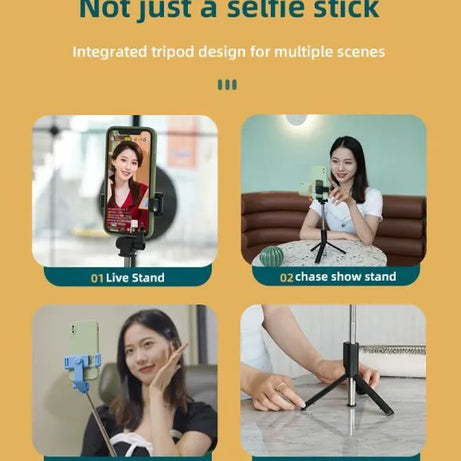 Best 3IN1 Wireless Selfie Stick R1 WITHOUT LIGHT R1S WITH LIGHT Tripod Stand And Bluetooth Shutter For Tiktok Youtube Vlogging Photography Traveling - Oshi.pk - Buy & Sell Online