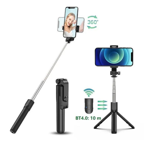 Best 3IN1 Wireless Selfie Stick R1 WITHOUT LIGHT R1S WITH LIGHT Tripod Stand And Bluetooth Shutter For Tiktok Youtube Vlogging Photography Traveling - Oshi.pk - Buy & Sell Online