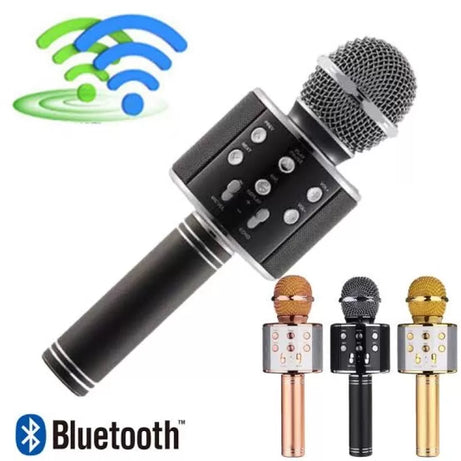 Best Microphone WS 858 for clear speaking professional karaoke speaker Wireless Bluetooth Hifi Speaker plus an original aux cable with mic - Oshi.pk - Buy & Sell Online
