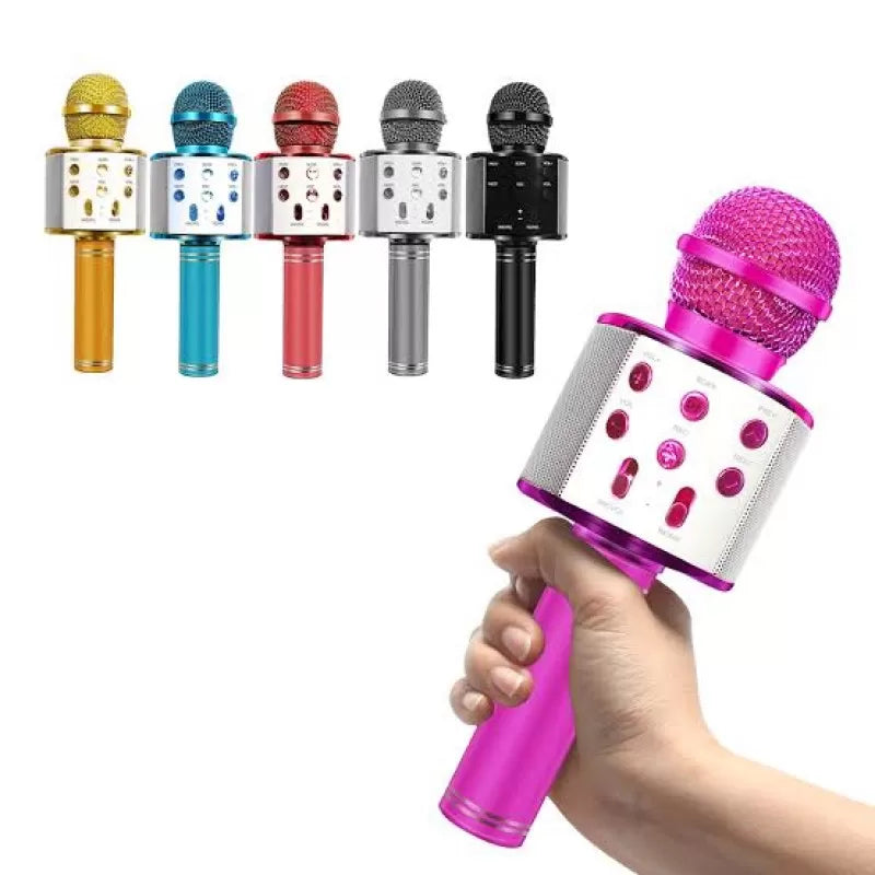 Best Microphone WS 858 for clear speaking professional karaoke speaker Wireless Bluetooth Hifi Speaker plus an original aux cable with mic - Oshi.pk - Buy & Sell Online