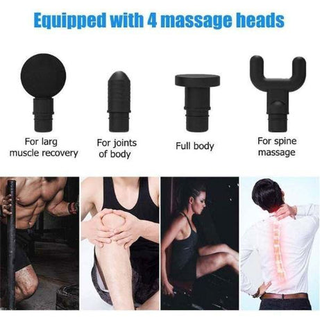 Big Deep Massager Gun 4 Kinds Of Massage Heads For Muscle Vibration Relaxation Deep Tissue Therapy - Oshi.pk - Buy & Sell Online