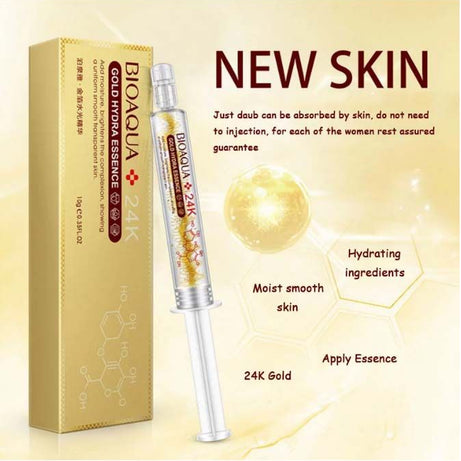 BIOAQUA 24K Gold Anti-aging Injection Serum Hydra Essence - Collagen Anti Wrinkle Face Liquid Serum 10ml - Oshi.pk - Buy & Sell Online