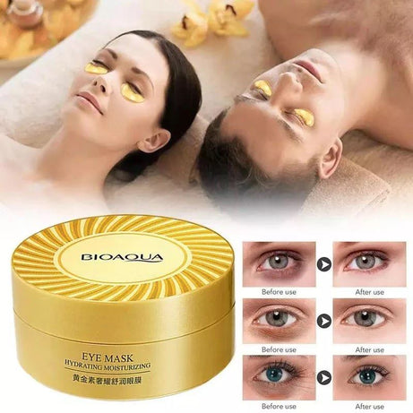 Bioaqua 60Pcs Gold Collagen Eye Mask Anti Wrinkle Sleep Crystal Eye Patch Moisturizing Dark Circles Remover Eye Mask Eye Care - Bqy45015 - Oshi.pk - Buy & Sell Online