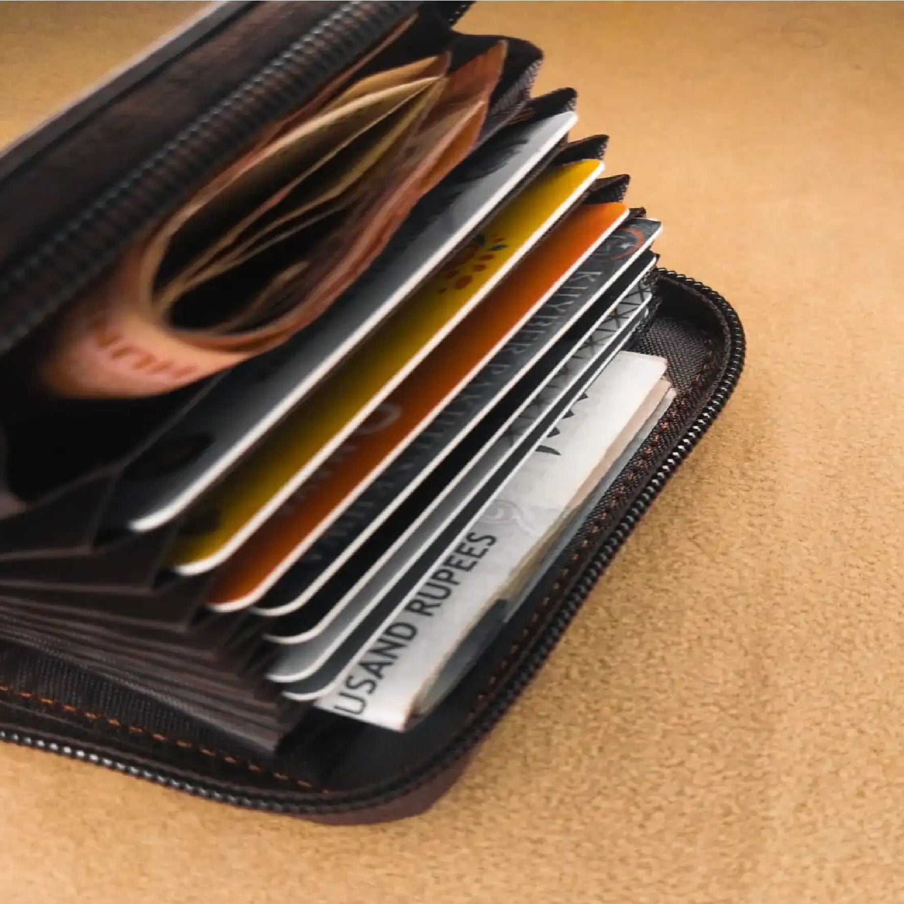 Bk's Men's Wallet Genuine PU Leather Card Holder RFID Blocking Zipper Pocket Men bag Multi-card zipper - Oshi.pk - Buy & Sell Online