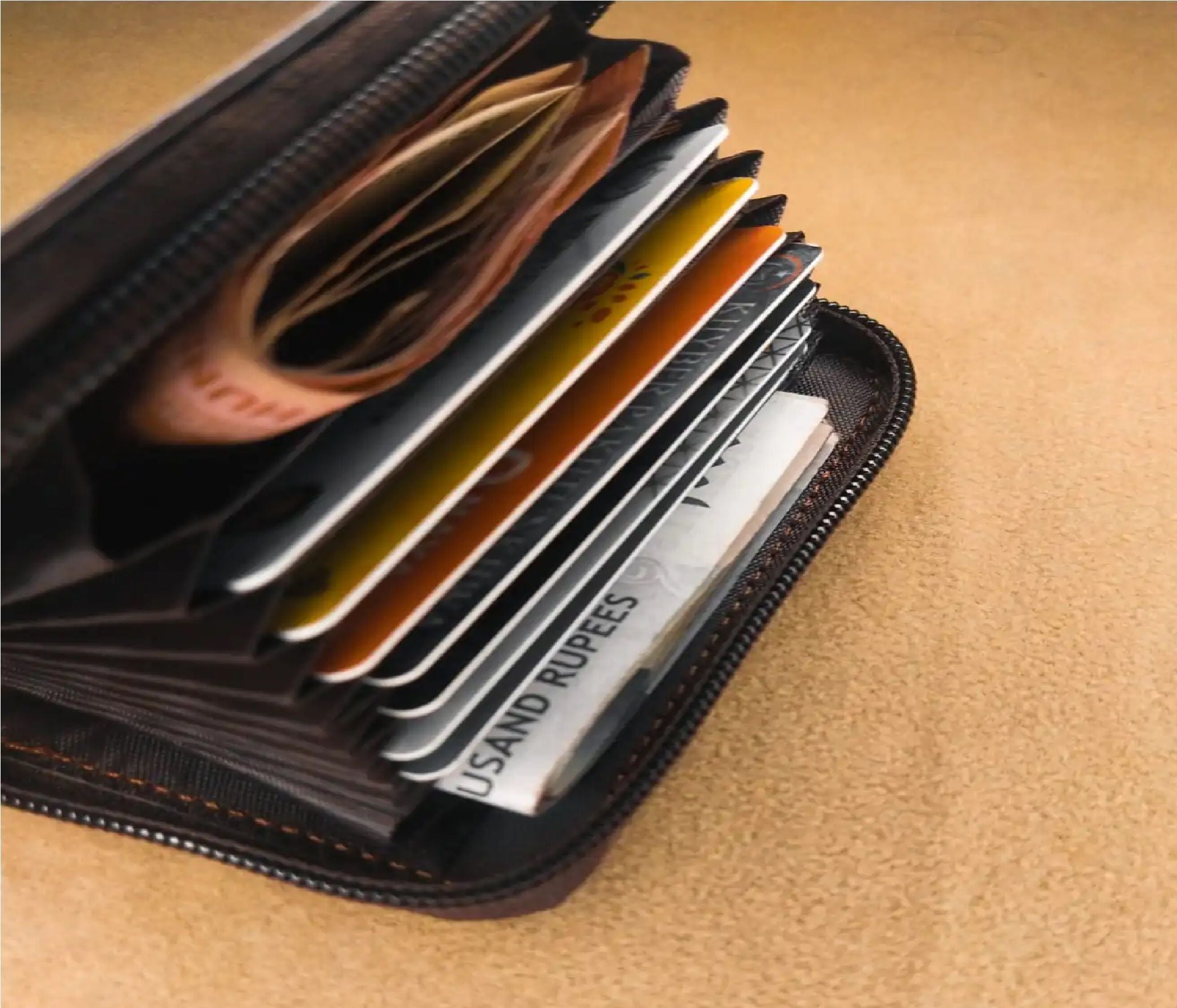 Bk's Men's Wallet Genuine PU Leather Card Holder RFID Blocking Zipper Pocket Men bag Multi-card zipper - Oshi.pk - Buy & Sell Online