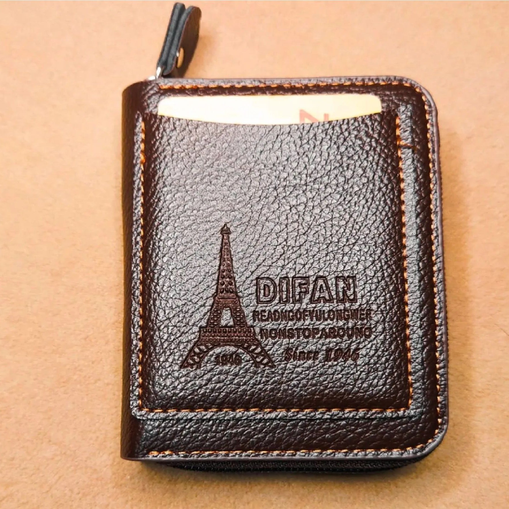 Bk's Men's Wallet Genuine PU Leather Card Holder RFID Blocking Zipper Pocket Men bag Multi-card zipper - Oshi.pk - Buy & Sell Online
